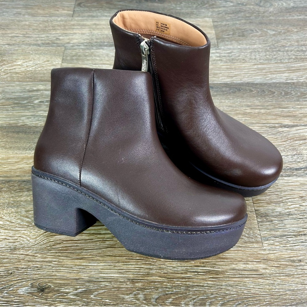 Fitflop | Pilar Leather Platform Anke Boots NEW Size US 7 EUR 38